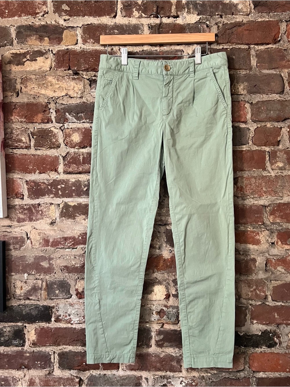 Anthropologie scout slim pleated pants Sage Green